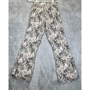 REWASH Size Large Beach Broadwalk Style Wide Legged Pants Black Pink Boho Artsy‎